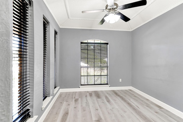 4005 Azalea Ln, Garland, TX 75043 - spare room featuring crown molding, wood finished floors, and a ceiling fan