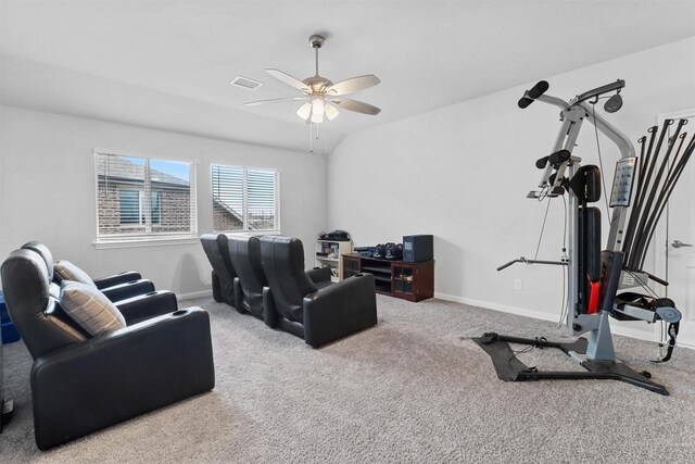 1154 Holcombe Dr, Anna, TX 75409 - exercise area featuring a ceiling fan and carpet flooring
