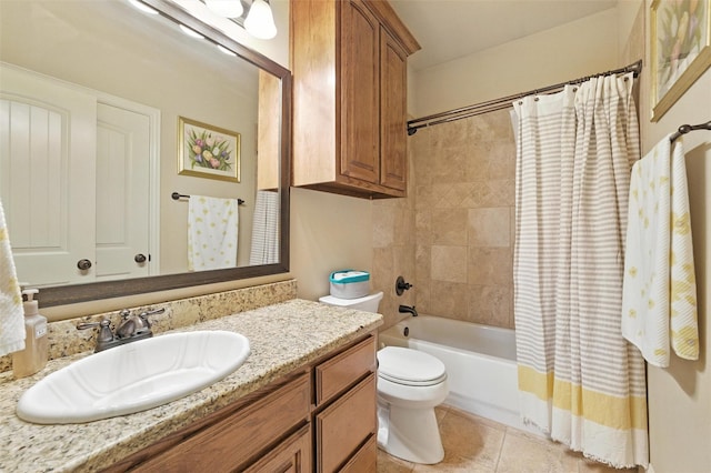 5820 Shiloh Forest Dr, Midlothian, TX 76065 - full bathroom featuring vanity, shower / bath combination with curtain, and tile patterned floors