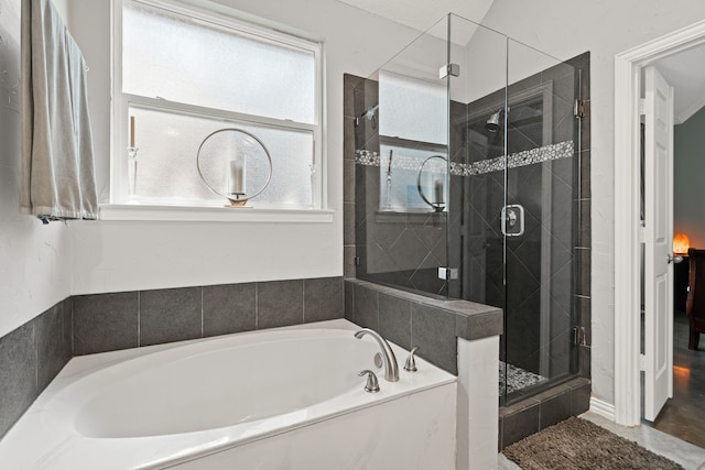 1617 Shadywood Ln, Flower Mound, TX 75028 - bathroom with a garden tub and a stall shower