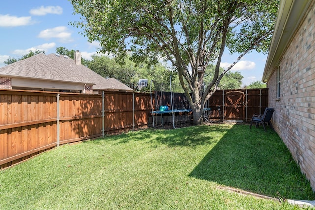 1617 Shadywood Ln, Flower Mound, TX 75028 - fenced backyard with a trampoline