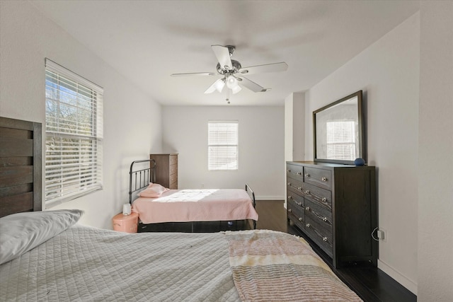 2648 Mark Dr, Mesquite, TX 75150 - bedroom featuring dark wood-style floors and ceiling fan