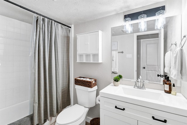 7116 Chapman Dr, North Richland Hills, TX 76182 - full bath featuring vanity, a textured ceiling, shower / tub combo with curtain, and a textured wall