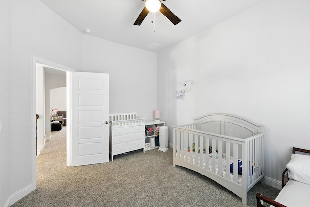 4336 Westminster Ave, Celina, TX 76227 - carpeted bedroom featuring a nursery area and a ceiling fan