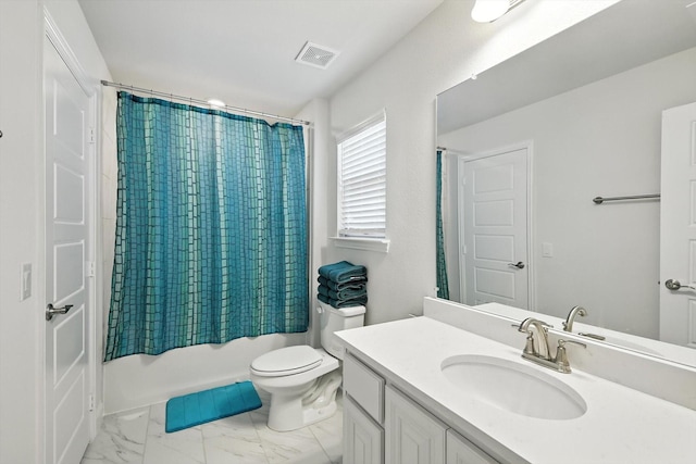 4336 Westminster Ave, Celina, TX 76227 - bathroom with vanity, marble finish flooring, and shower / bathtub combination with curtain