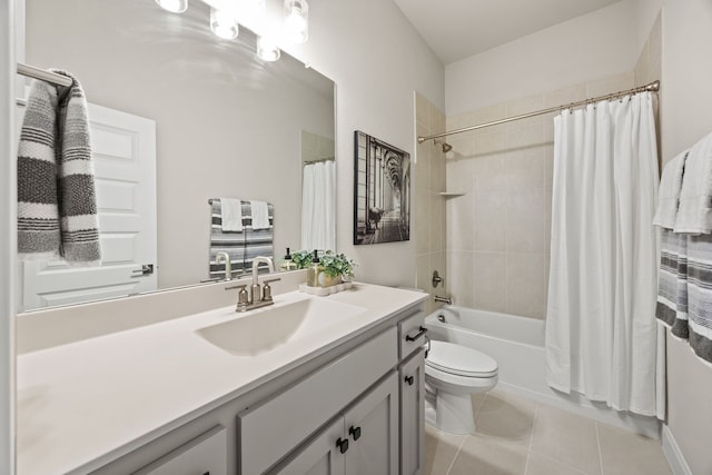 2102 Clearwater Way, Royse City, TX 75189 - full bathroom with vanity, tile patterned floors, and shower / bath combo with shower curtain