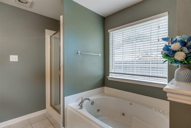 701 Parkhill Dr, Mansfield, TX 76063 - full bath with a shower stall, a tub with jets, and tile patterned flooring