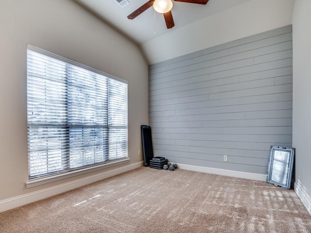 1314 Greenrock Ct, Midlothian, TX 76065 - carpeted spare room featuring a ceiling fan and lofted ceiling