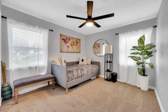 4716 Everest Dr, Fort Worth, TX 76132 - carpeted bedroom with multiple windows and ceiling fan