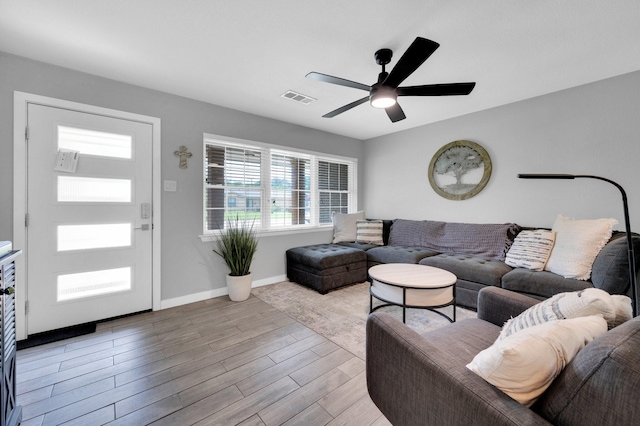 4716 Everest Dr, Fort Worth, TX 76132 - living area featuring ceiling fan and wood finished floors