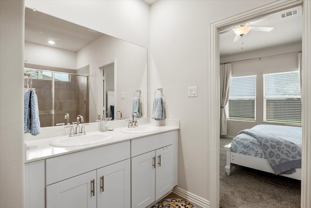5223 Amistad Ave, Royse City, TX 75189 - bathroom with double vanity, healthy amount of natural light, a shower stall, and ensuite bathroom