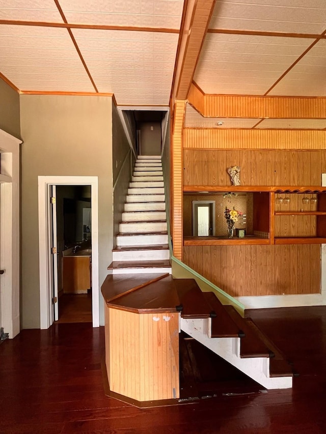 1612 Lagonda Ave, Fort Worth, TX 76164 - staircase featuring wood finished floors