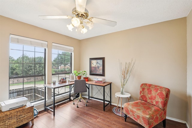 2531 Stanford Ct, Carrollton, TX 75006 - office space featuring hardwood / wood-style floors and ceiling fan
