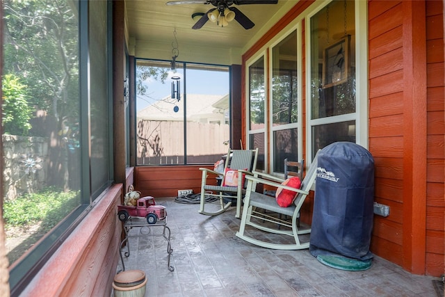 513 Hearth Ter, Argyle, TX 76226 - sunroom / solarium featuring ceiling fan