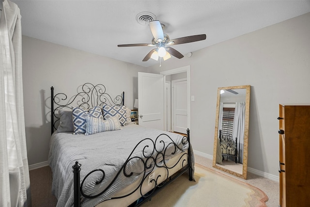 3829 Byers Ave, Fort Worth, TX 76107 - bedroom featuring light colored carpet and a ceiling fan