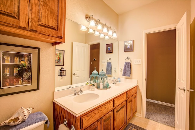 1813 Ranch Rd, Royse City, TX 75189 - full bath with double vanity and tile patterned flooring
