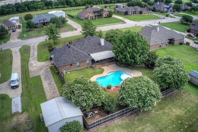 1813 Ranch Rd, Royse City, TX 75189 - aerial view of residential area with a pool area