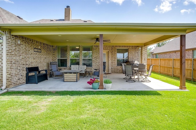 1148 Blue Sky Ln, Burleson, TX 76058 - view of patio with ceiling fan and an outdoor hangout area