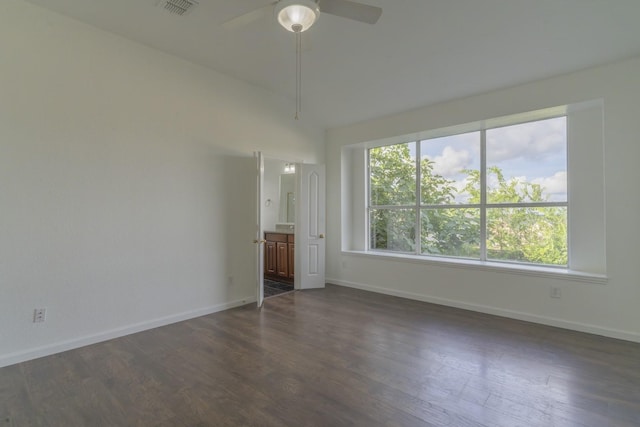 4600 Via Ventura, Mesquite, TX 75150 - empty room featuring a ceiling fan and dark wood-type flooring