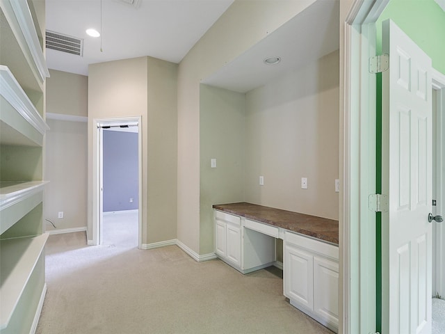 800 Rock Hill Rd, Prosper, TX 75078 - unfurnished office featuring built in study area, light colored carpet, and attic access