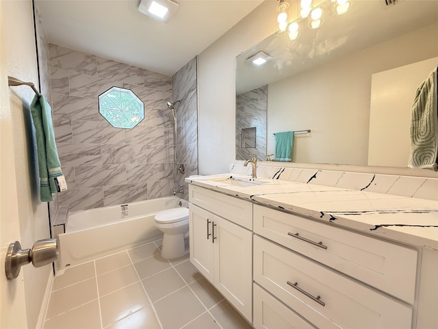 8525 Clearcreek Cir, Frisco, TX 75034 - bathroom featuring vanity, shower / washtub combination, and tile patterned floors