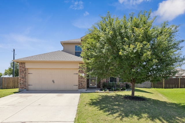 313 Pimlico Way, Ponder, TX 76259 - view of front facade with a garage, brick siding, concrete driveway, and roof with shingles
