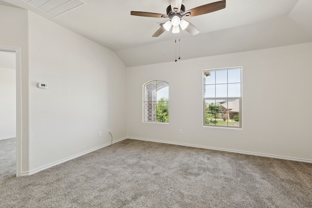 313 Pimlico Way, Ponder, TX 76259 - carpeted empty room with lofted ceiling and a ceiling fan