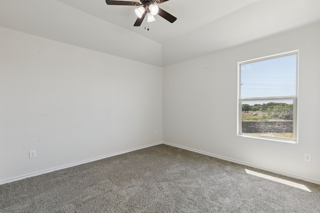 313 Pimlico Way, Ponder, TX 76259 - spare room featuring carpet, a ceiling fan, and vaulted ceiling
