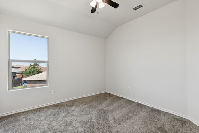 313 Pimlico Way, Ponder, TX 76259 - unfurnished room with carpet flooring, ceiling fan, and lofted ceiling