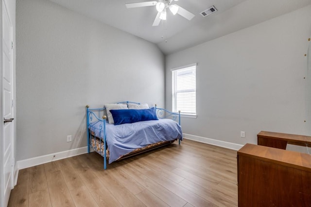 2521 Cobbler St, Northlake, TX 76247 - bedroom with lofted ceiling, light wood-style floors, and ceiling fan