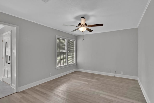 315 Ratcliff, Shreveport, LA 71104 - unfurnished room with ceiling fan, light wood finished floors, and crown molding