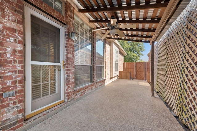3032 Silver Springs Ln, Plano, TX 75025 - view of patio / terrace with a ceiling fan and a gate
