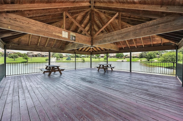6513 Deer Horn Dr, Fort Worth, TX 76179 - deck with a gazebo and a water view