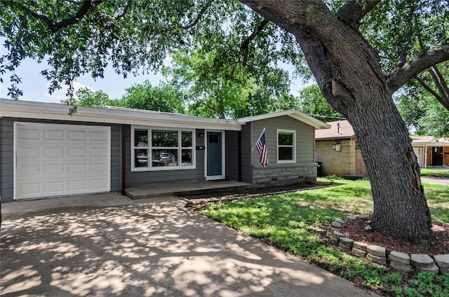 3137 Tex Blvd, Fort Worth, TX 76116 - ranch-style house with an attached garage, concrete driveway, and a front lawn