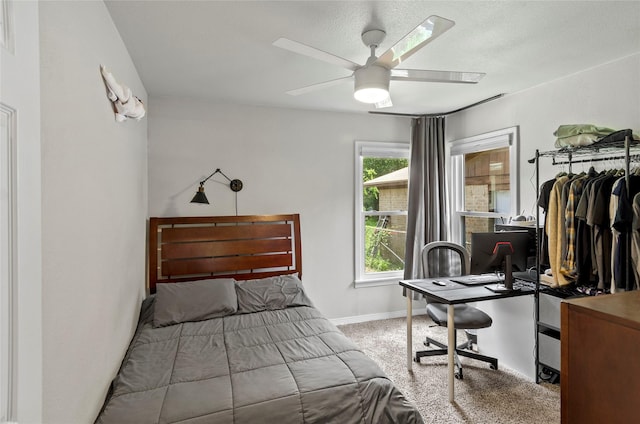 3137 Tex Blvd, Fort Worth, TX 76116 - carpeted bedroom featuring a desk and a ceiling fan