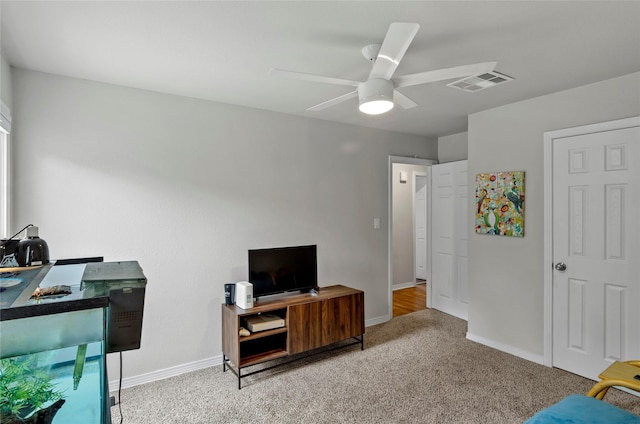 3137 Tex Blvd, Fort Worth, TX 76116 - carpeted bedroom featuring an office area and ceiling fan