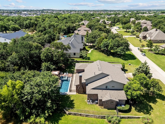 6901 Hickory Hill Cir, Argyle, TX 76226 - aerial view of residential area with a pool area