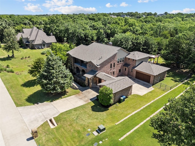 6901 Hickory Hill Cir, Argyle, TX 76226 - view from above of property with a heavily wooded area