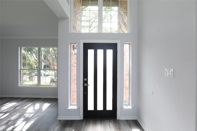 3620 Flintstone Dr, Plano, TX 75074 - entrance foyer featuring baseboards and wood finished floors
