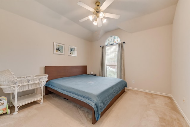 1306 Glendover Dr, Allen, TX 75013 - carpeted bedroom with lofted ceiling and a ceiling fan