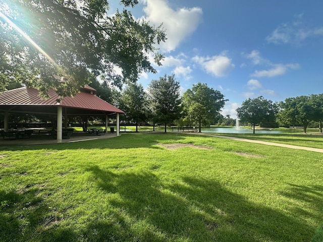 1306 Glendover Dr, Allen, TX 75013 - view of community featuring a gazebo, a water view, and a lawn