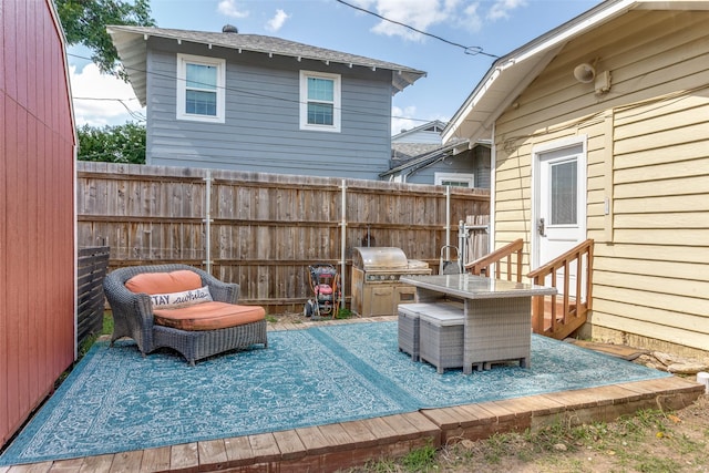 1320 Madeline Pl, Fort Worth, TX 76107 - view of patio with a grill and entry steps