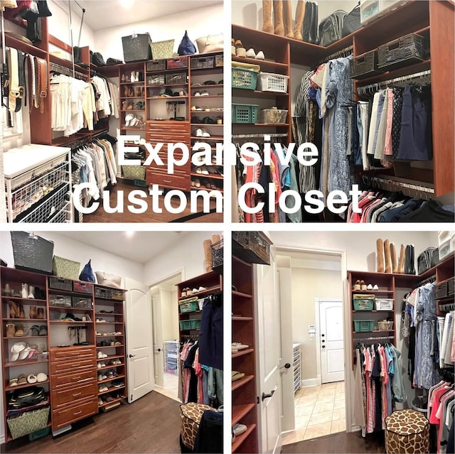 4716 Eva Pl, Plano, TX 75093 - spacious closet featuring wood finished floors