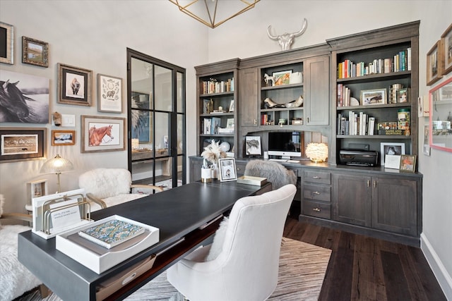 15111 Spider Lily Rd, Frisco, TX 75035 - office space with dark wood-style floors and built in desk