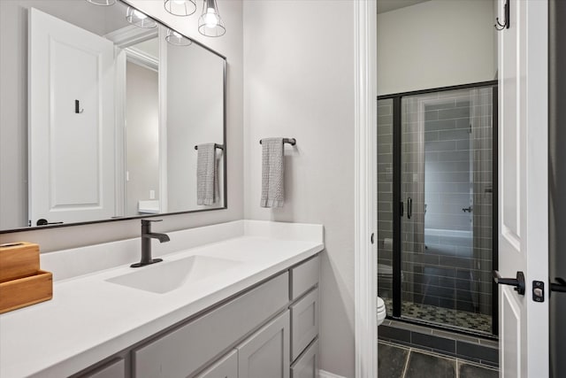 15111 Spider Lily Rd, Frisco, TX 75035 - full bathroom with vanity, a stall shower, and tile patterned flooring