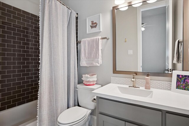 15111 Spider Lily Rd, Frisco, TX 75035 - bathroom with vanity, a ceiling fan, and shower / bath combo