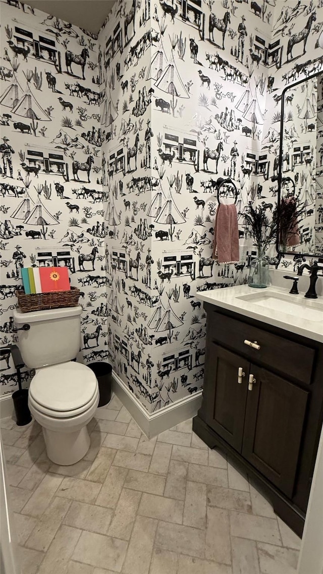 15111 Spider Lily Rd, Frisco, TX 75035 - half bathroom featuring vanity and wallpapered walls