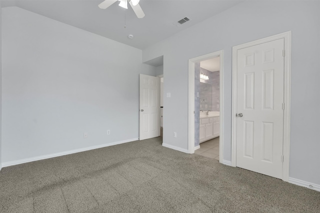 8504 Beatton Ct, Plano, TX 75025 - unfurnished bedroom featuring carpet, ensuite bathroom, and a ceiling fan