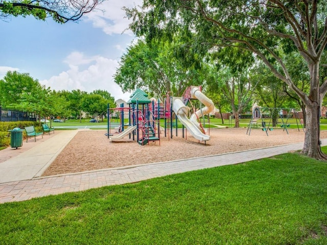 8504 Beatton Ct, Plano, TX 75025 - community jungle gym featuring a lawn