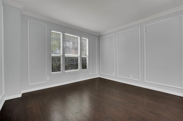 8504 Beatton Ct, Plano, TX 75025 - unfurnished room featuring a decorative wall, dark wood-type flooring, and crown molding